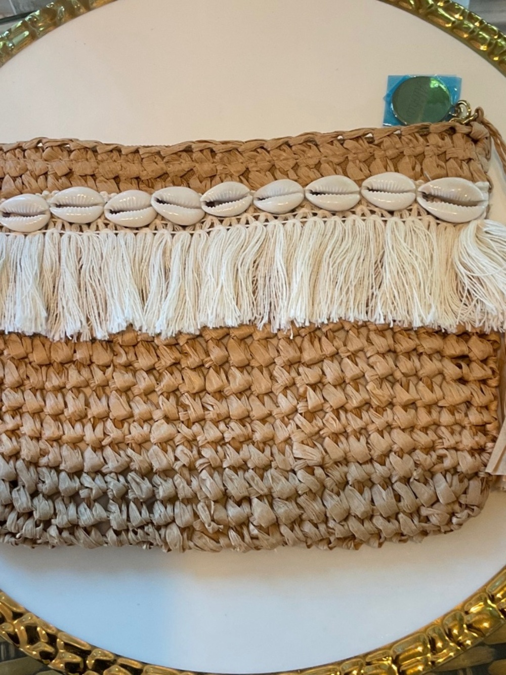 Tropical Small Straw Shell Bag - NWOT
